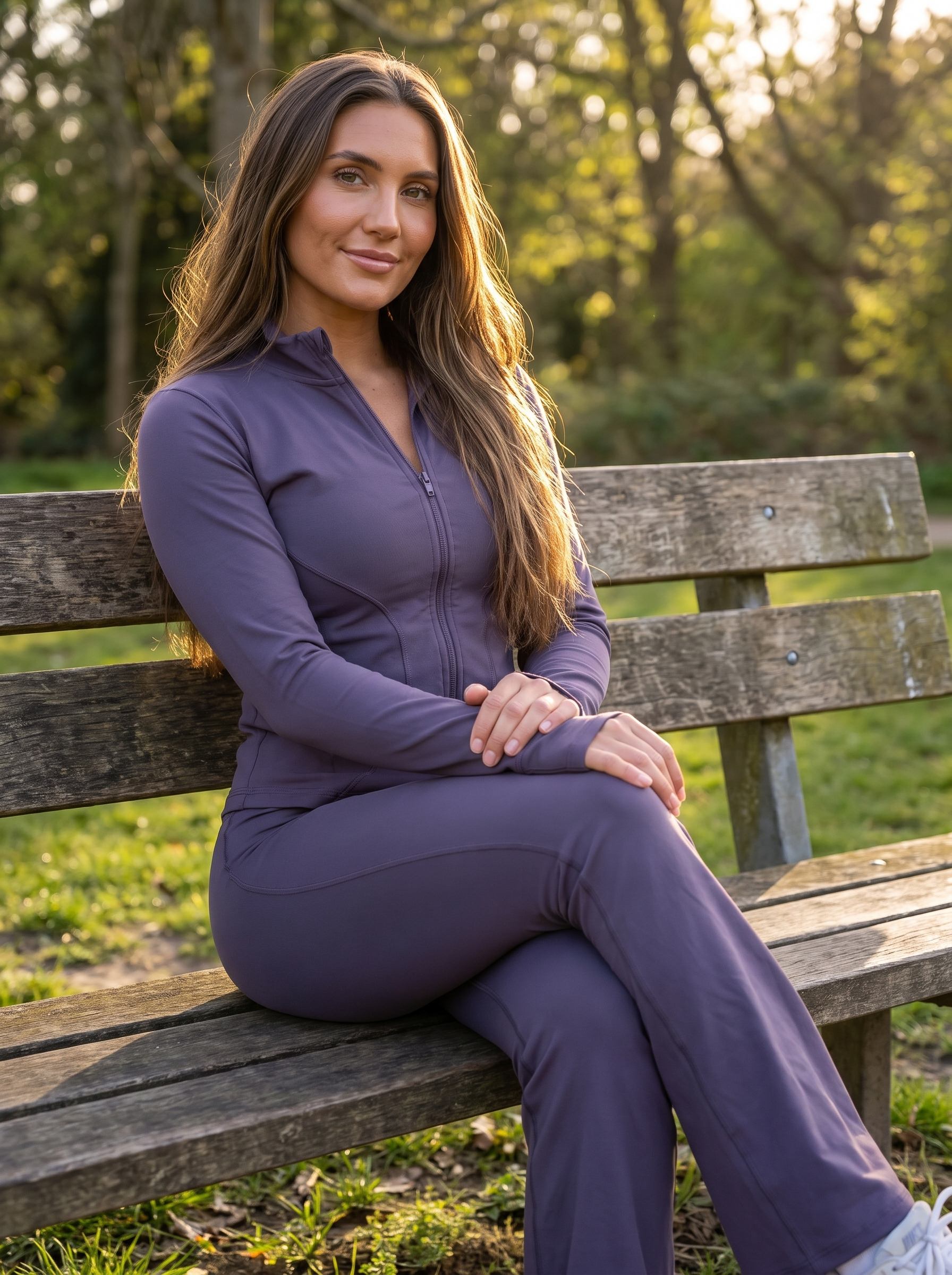 Conjunto Largo Licra Basta Ancha y Buzo – Lila Mora